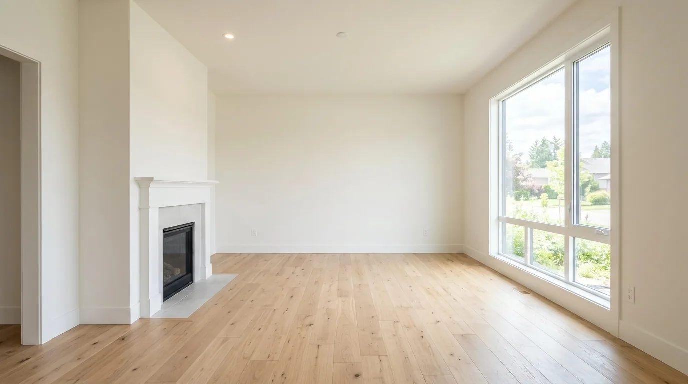Empty room → fully staged — before